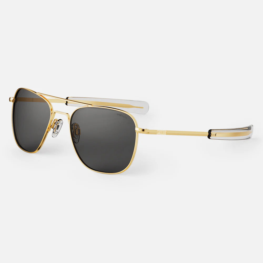 Aviator Sunglasses - American Grey Frame with 23K Gold Accents for Men & Women | Perfect for Driving, Travel & Outdoor Activities
