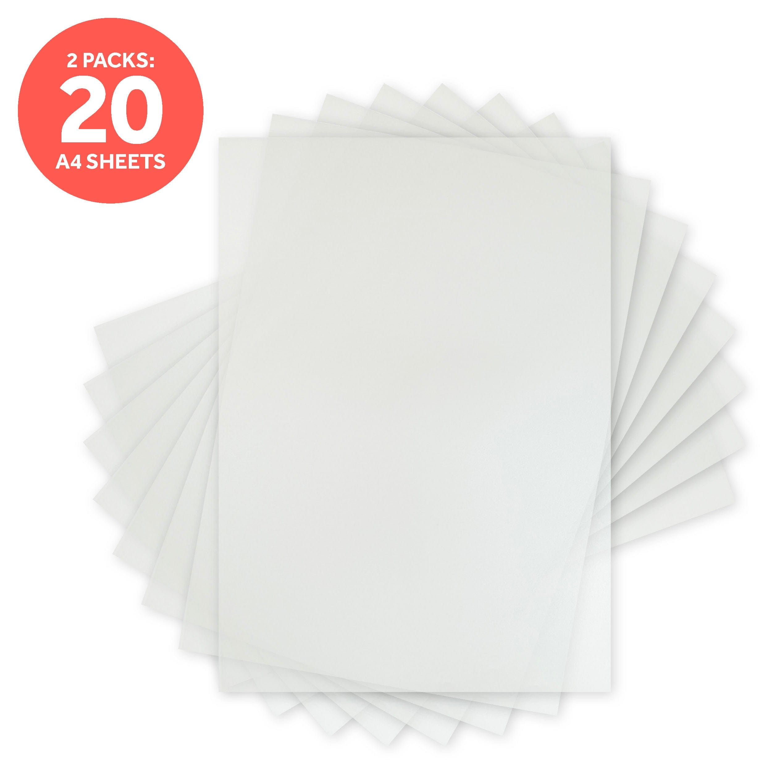 Premium Multipack of 2 Vellum Paper Sheets - Vintage White A4 Size (8.27