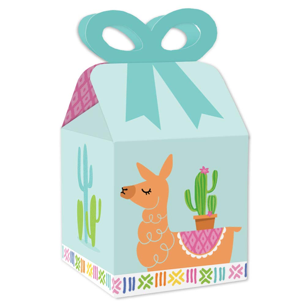 Big Dot of Happiness Whole Llama Fun - 12-Pack Square Favor Gift Boxes for Baby Showers, Birthday Parties & Llama Themed Events - Perfect for Party Decorations, Gift Wrapping & Favor Bags
