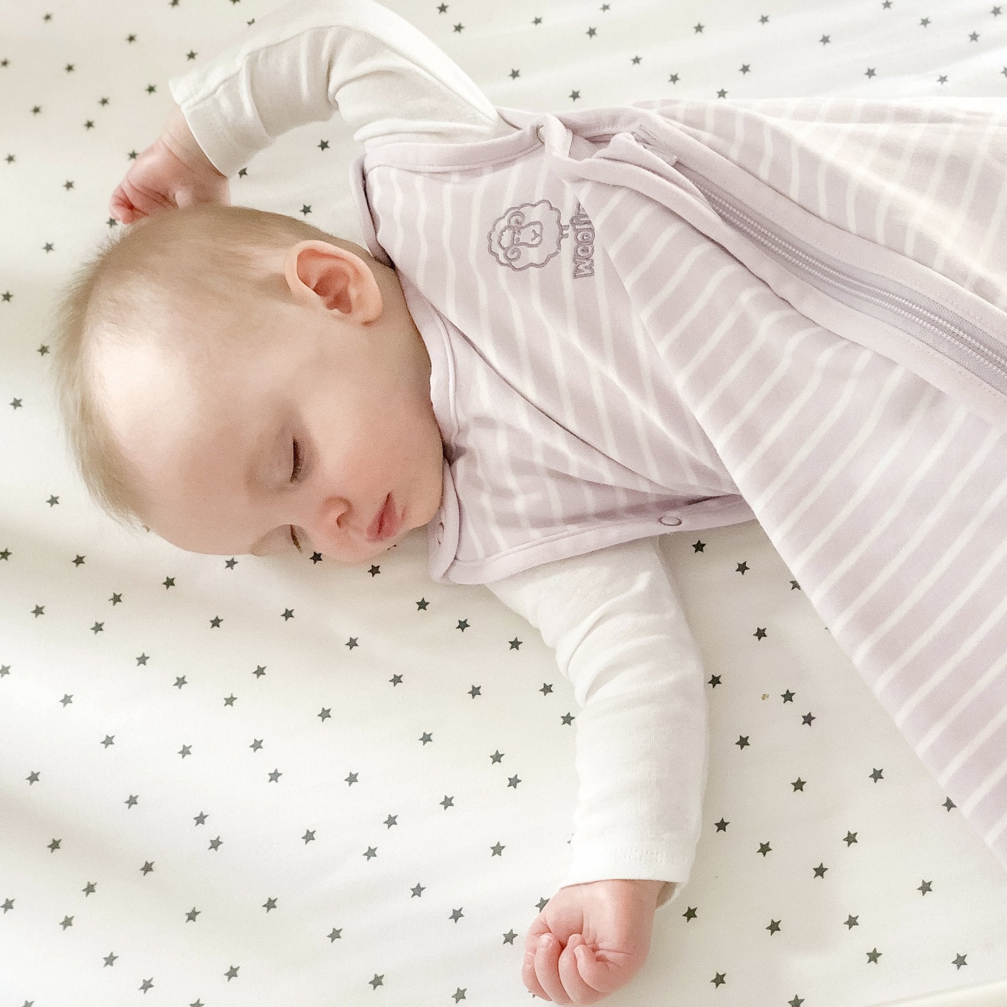4 Season Baby Sleep Sack - Merino Wool & Organic Cotton for 2 Months to 2 Years - Soft Lilac Color - Perfect for Nursery, Daycare & Travel