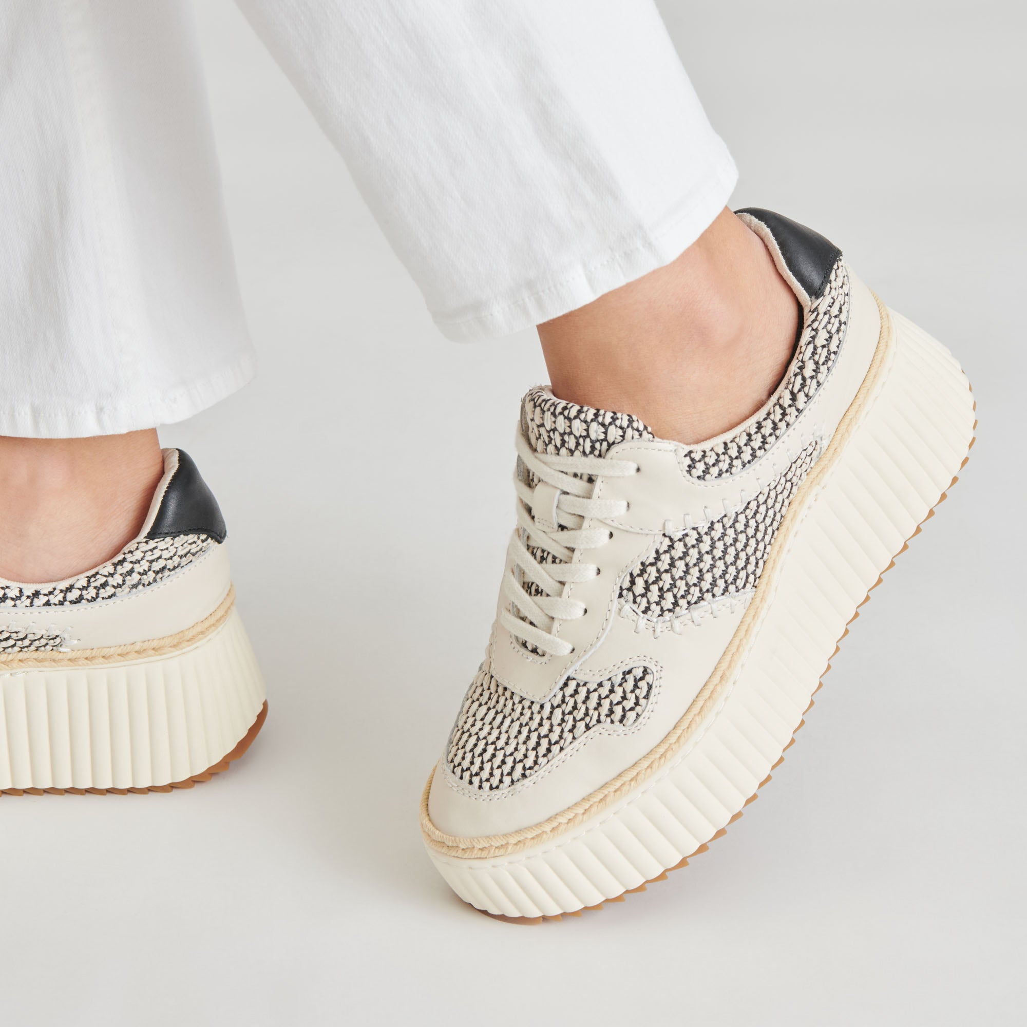 DANDI Women's Black Natural Raffia Sneakers - Comfortable & Stylish Casual Shoes for Walking, Travel, and Everyday Wear