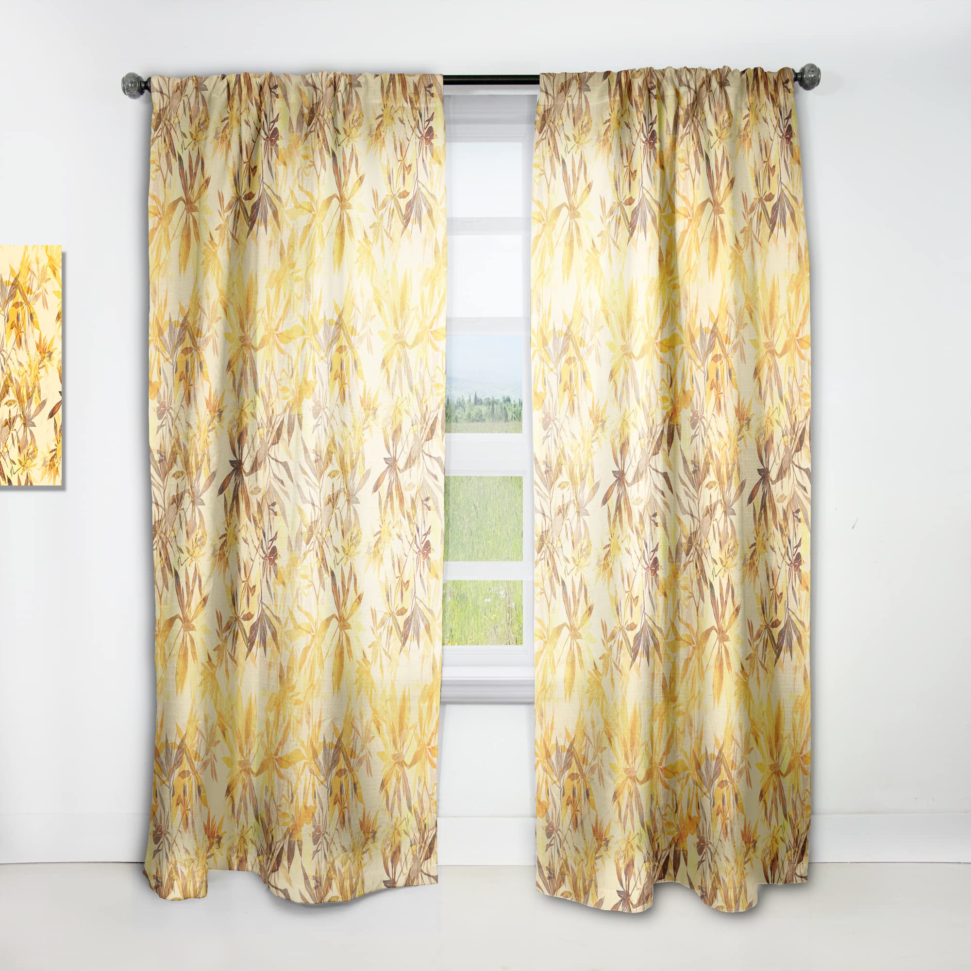 DesignQ Thermal Insulated Abstract Herb Mix Pattern Curtains - Single Panel 52x108 - Blackout Drapes for Bedroom & Living Room - Perfect for Home Decor, Privacy & Energy Efficiency