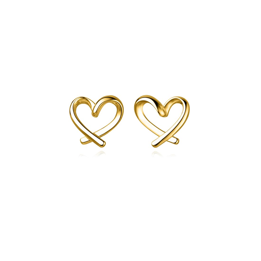 Reffeer Solid 925 Sterling Silver Clip On Heart Earrings for Women - No Piercing Love Heart Wrap Cuff Earrings - Perfect for Valentine's Day, Weddings & Date Nights