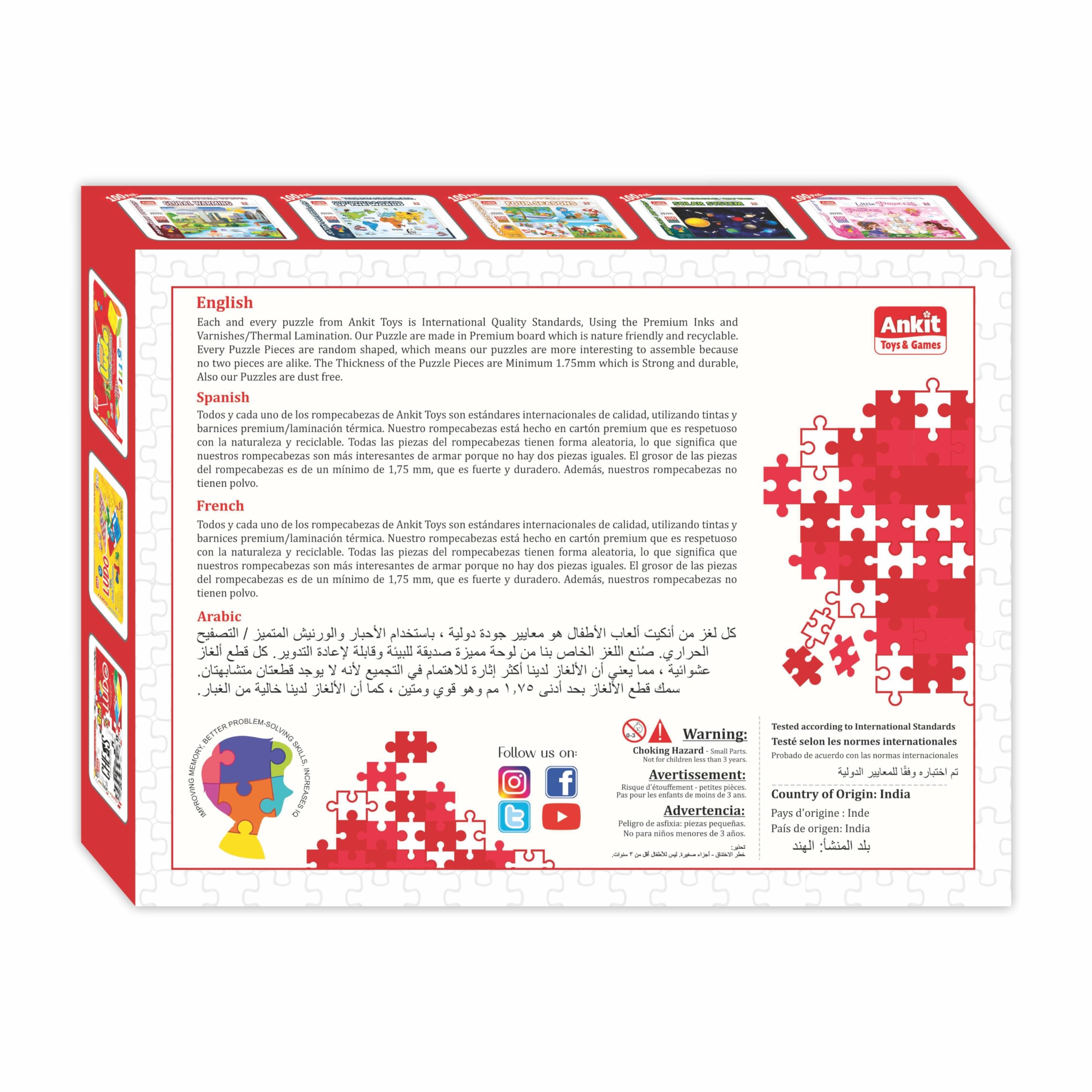 Ankit 100-Piece Four Seasons Educational Jigsaw Puzzle for Kids Ages 6+ | Spring, Summer, Fall & Winter Learning Toy | Vibrant Seasonal Scenes | Perfect for Family Game Night, Classroom Activities & Cognitive Development