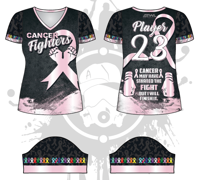Cancer Fighters Women's Jersey - Comfortable & Inspirational Apparel for Survivors & Supporters - Perfect for Fundraisers, Walks & Awareness Events