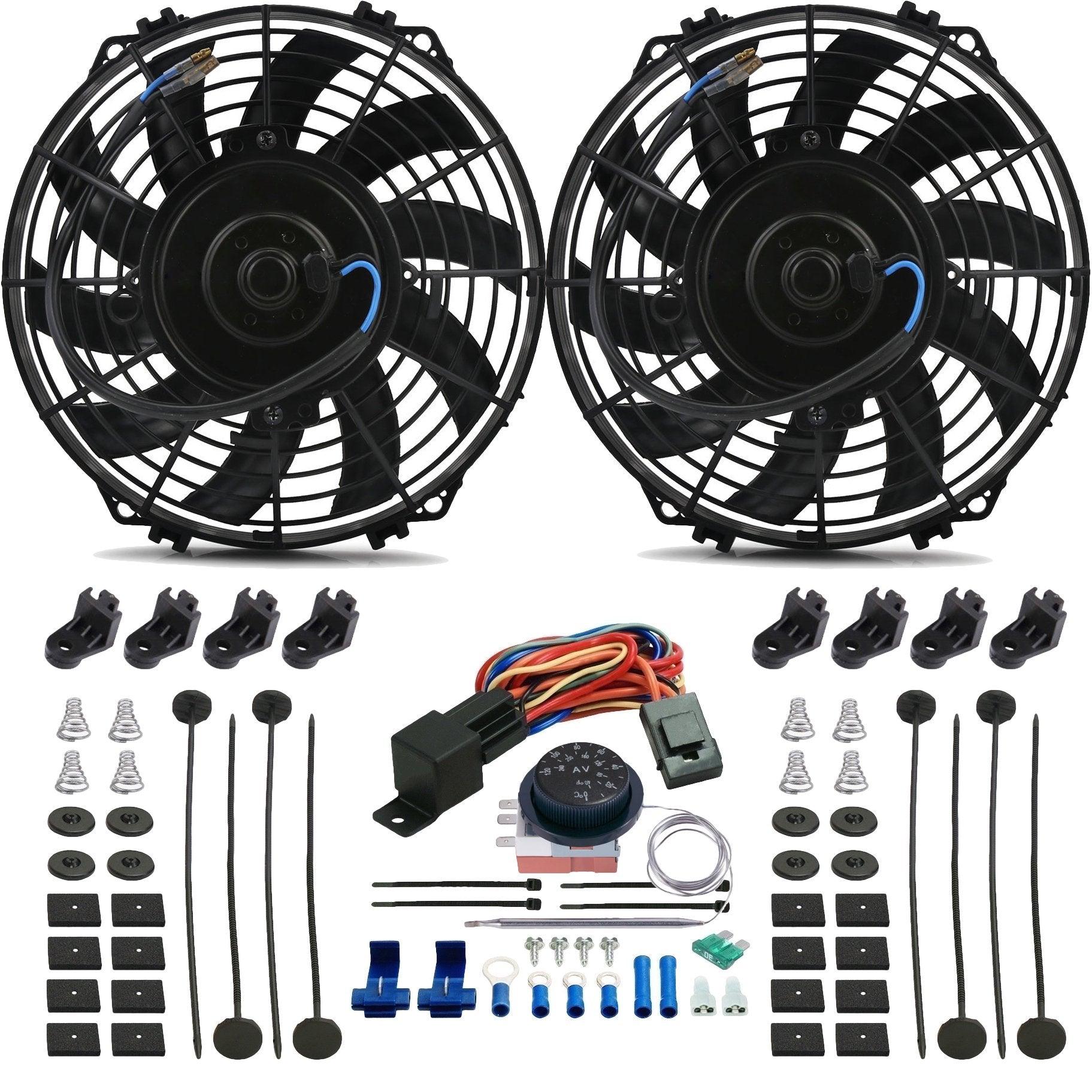 90W Dual 9 Inch Electric Fans with Adjustable Thermostat Controller - Perfect for Home Cooling, Greenhouse Ventilation & Workshop Air Circulation