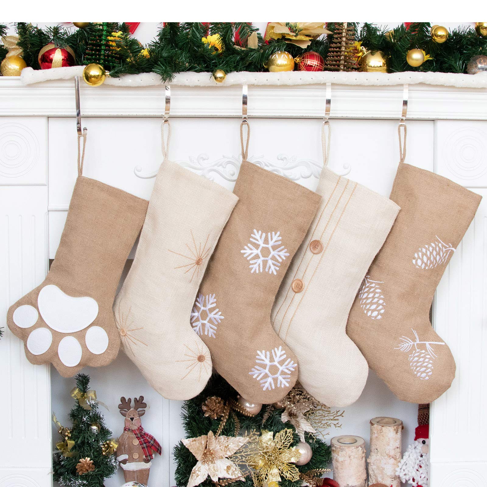 GEX 5-Pack Large Christmas Stockings - 18.5