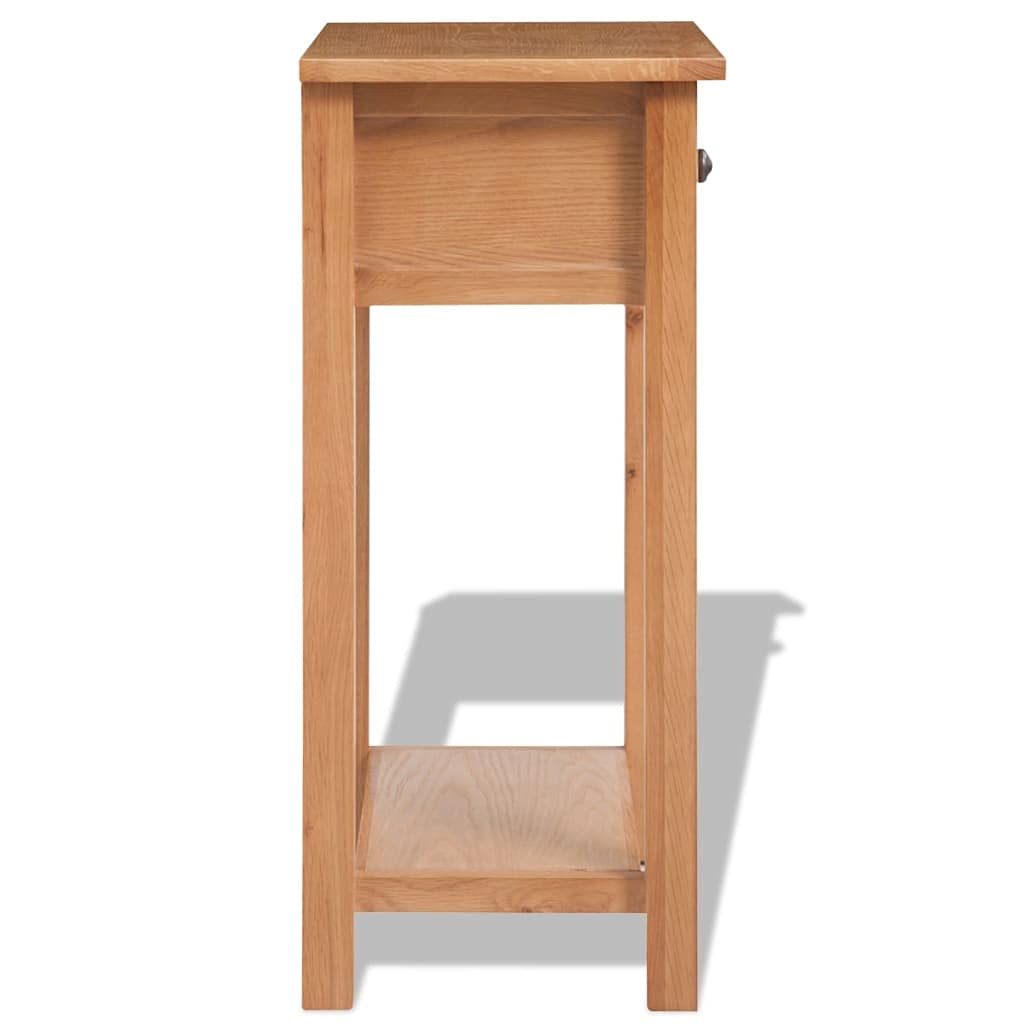 Solid Oak Wood Nightstand Side Table - 19.7