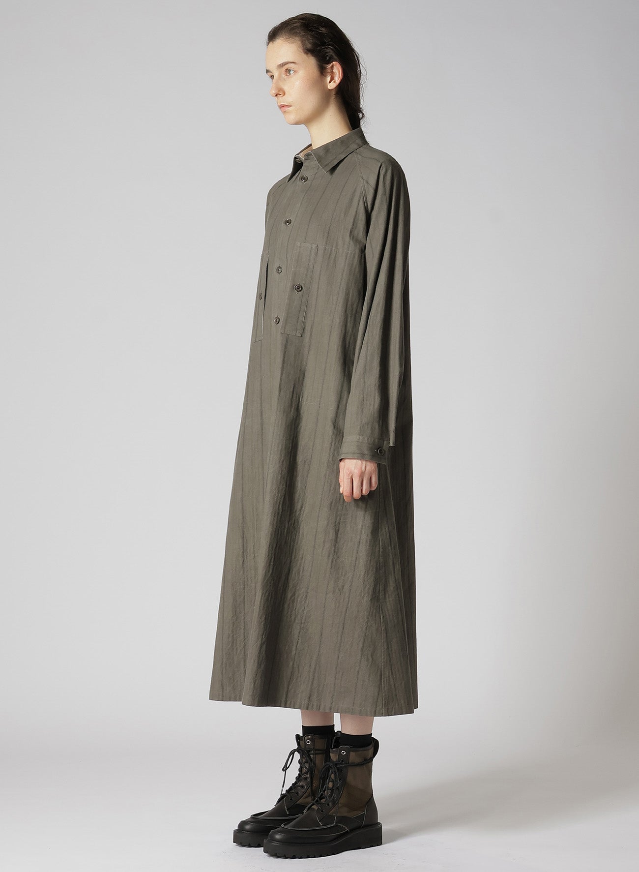 Stylish Cotton Stripe Ink Dyed Chest Pocket Dress for Women - Perfect for Casual Outings, Office Wear & Summer Fashion