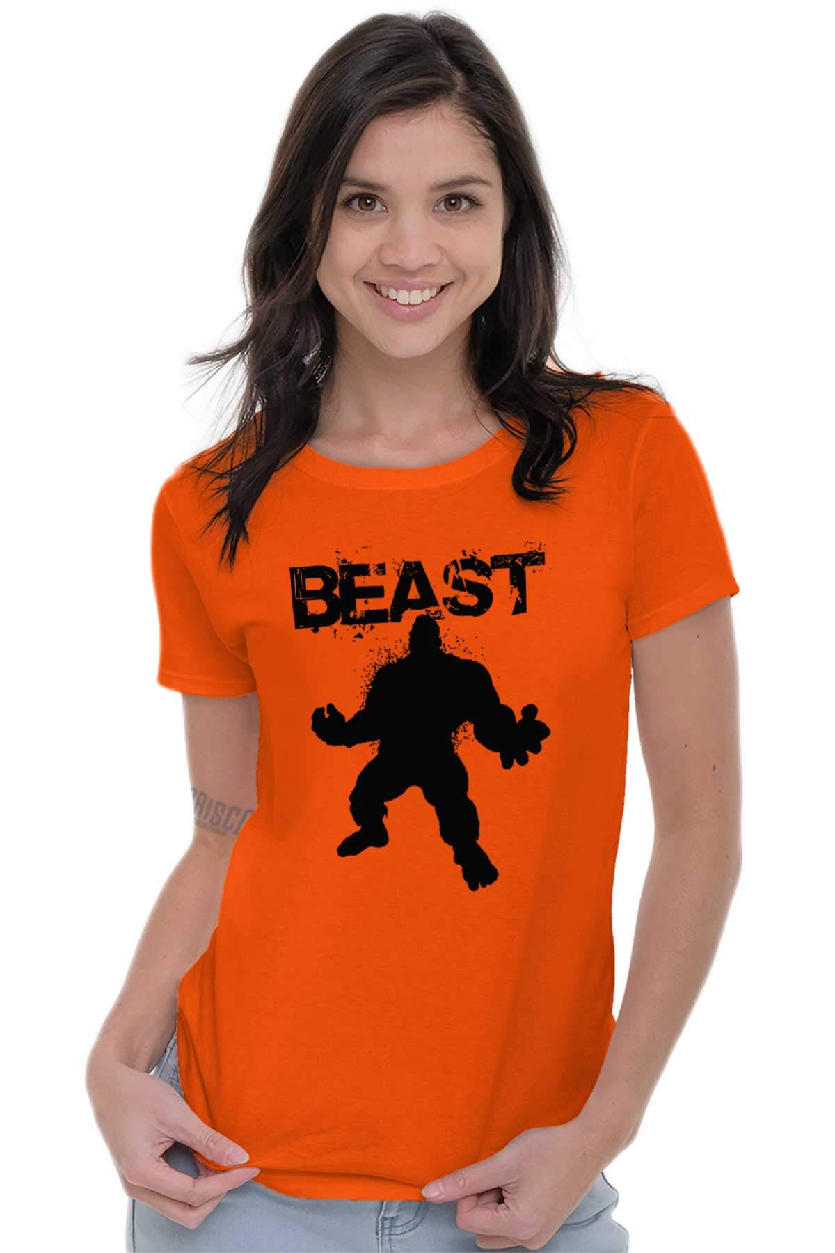 Beast Gym Fitness Meathead Women's Graphic Tee - Junior Sizes for Workout & Gym Training - Perfect for Fitness Enthusiasts & Weightlifting