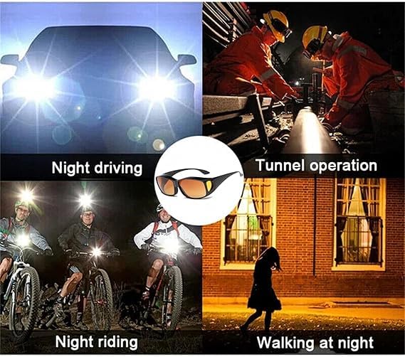 Fanyil Night Vision Glasses for Driving - Anti-Glare Night Driving Glasses for Men & Women - Perfect for Night Commuting, Road Trips & Low-Light Conditions