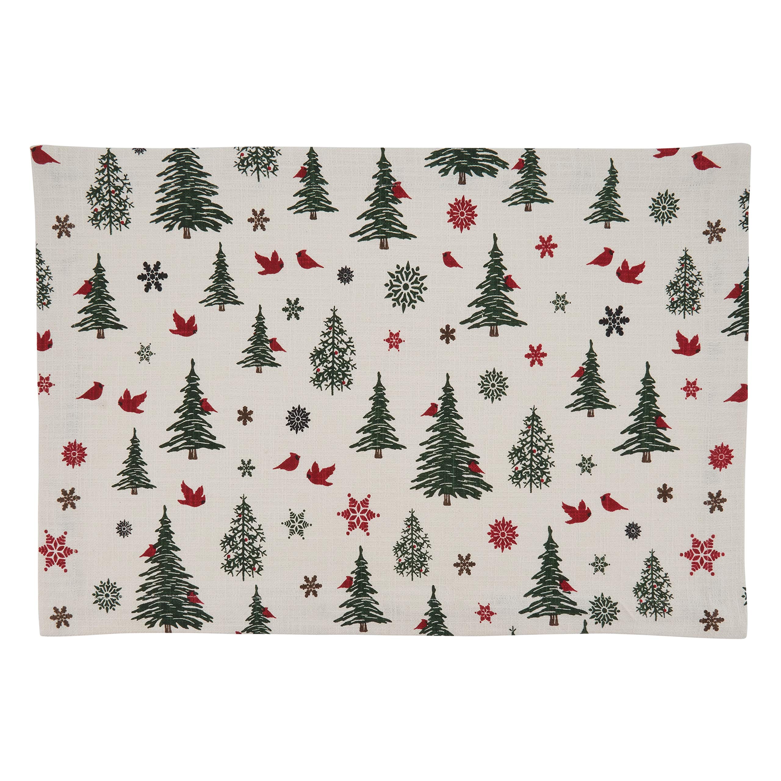 Christmas Tree & Snowflakes Holiday Placemats Set of 4 - Festive Table Decor for Christmas Dinner, Party, and Winter Home Decor