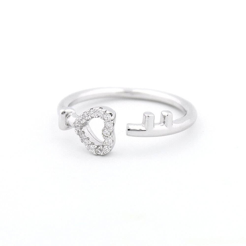 925 Sterling Silver Heart CZ Ring with Cut-Out Design - Elegant Wraparound Love Symbol Jewelry for Women & Girls - Perfect for Valentine's Day, Anniversary Gifts & Everyday Wear