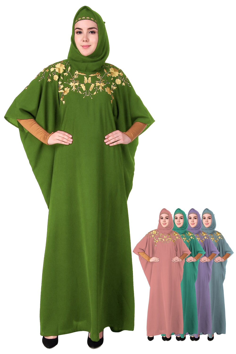 Exquisite Hand-Embroidered Floral Kaftan Dress for Women | Boho Chic Beach Cover Up | Perfect for Summer Vacations, Pool Parties & Resort Wear
