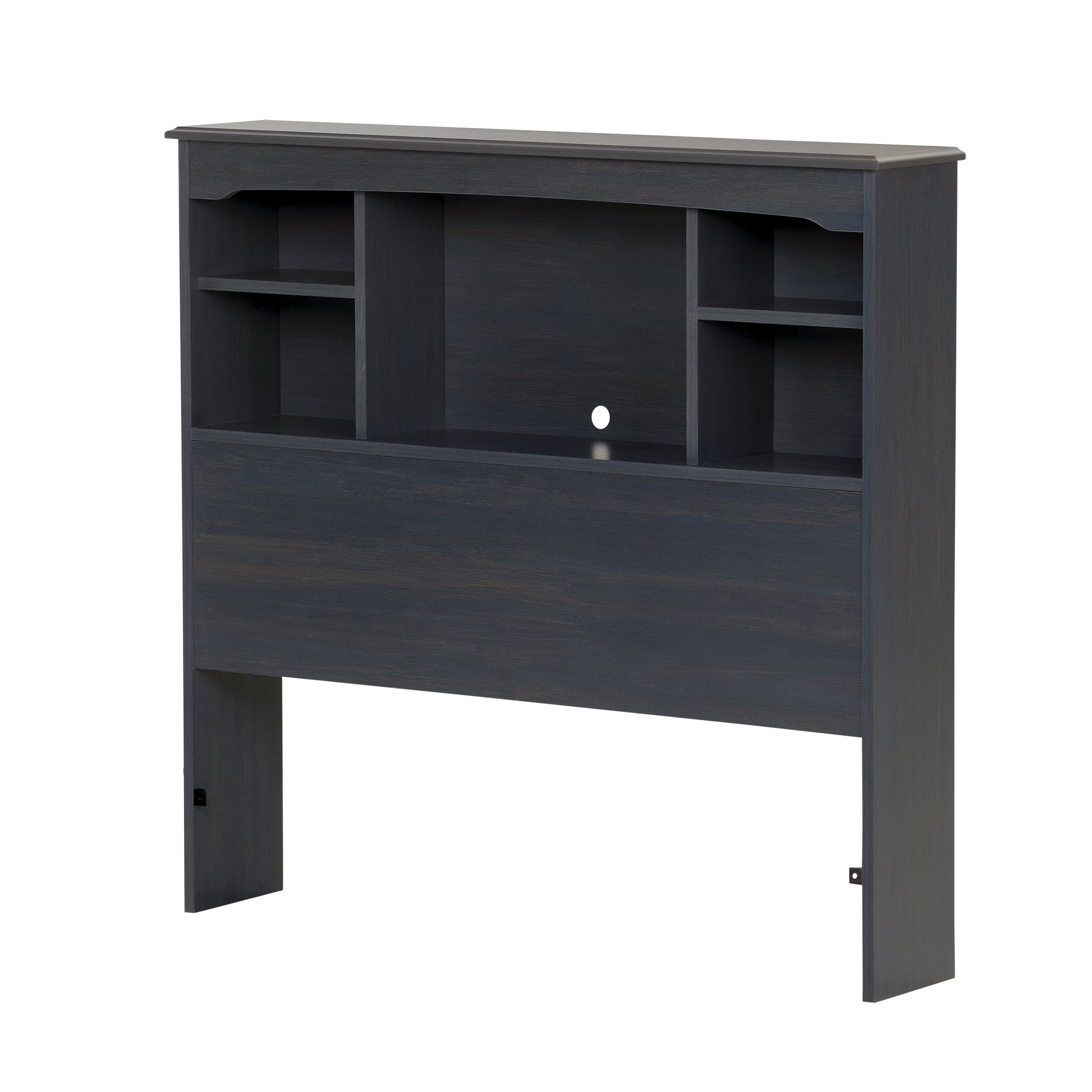 South Shore Aviron Bookcase Headboard - Twin Size, Blueberry Finish - Space-Saving Storage Bed for Kids & Teens - Perfect for Small Bedrooms & Dorm Rooms