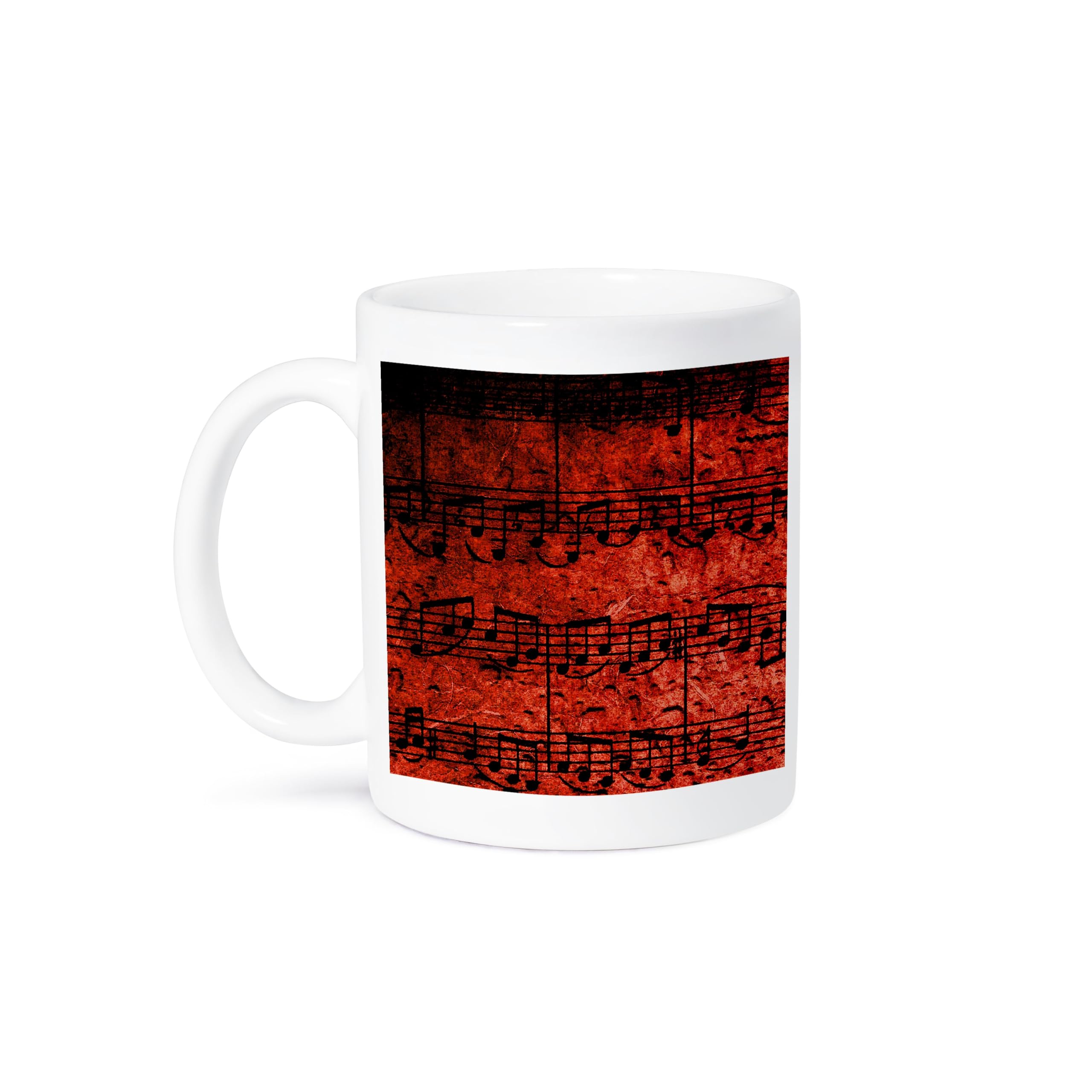 3D Rose Musical Interlude Red Ceramic Coffee Mug - 11 oz Gift for Music Lovers, Perfect for Home, Office & Tea Time