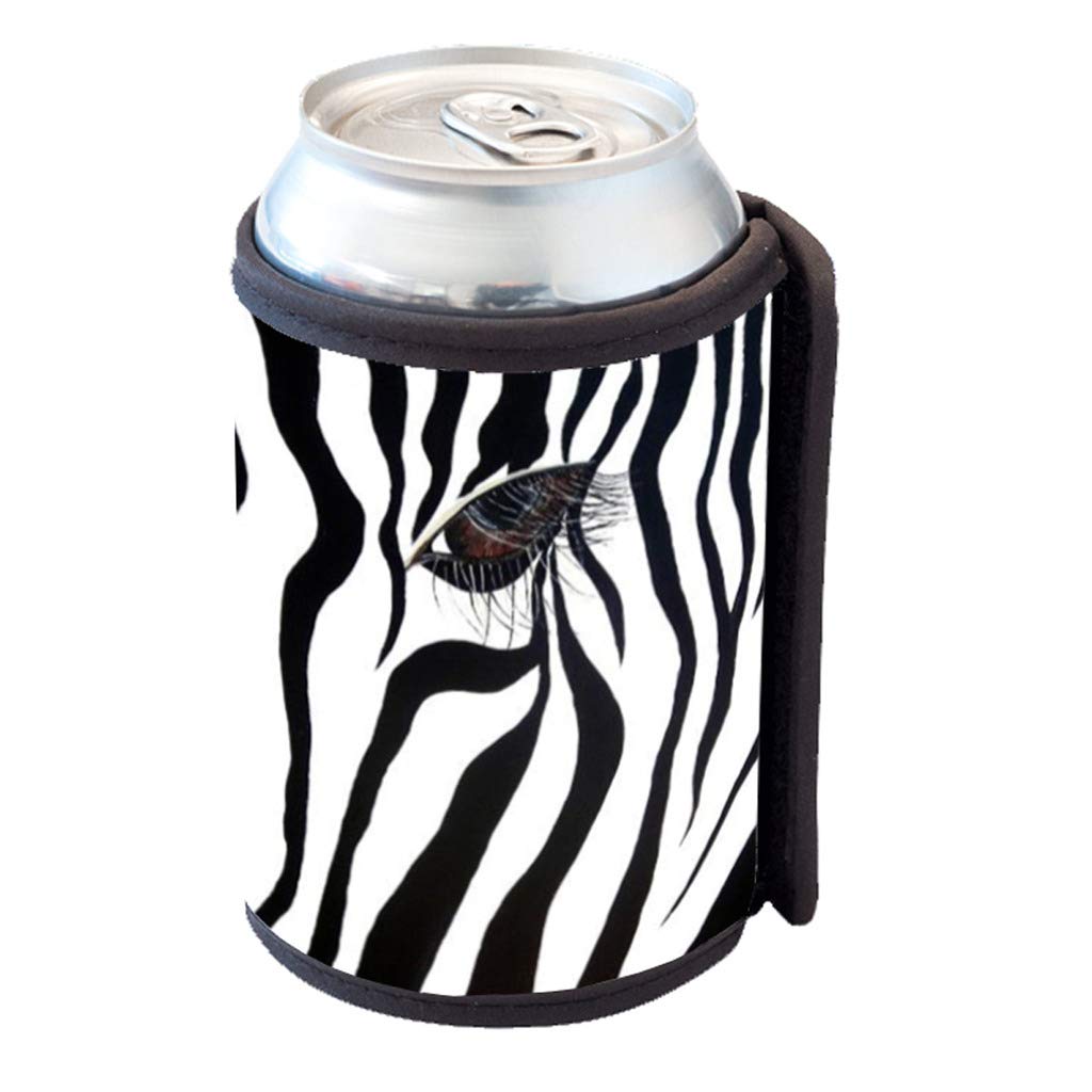 Sunshine Cases Zebra Print Insulated Can Cooler Bottle Holder - Perfect for Beach, Picnics, and Outdoor Parties