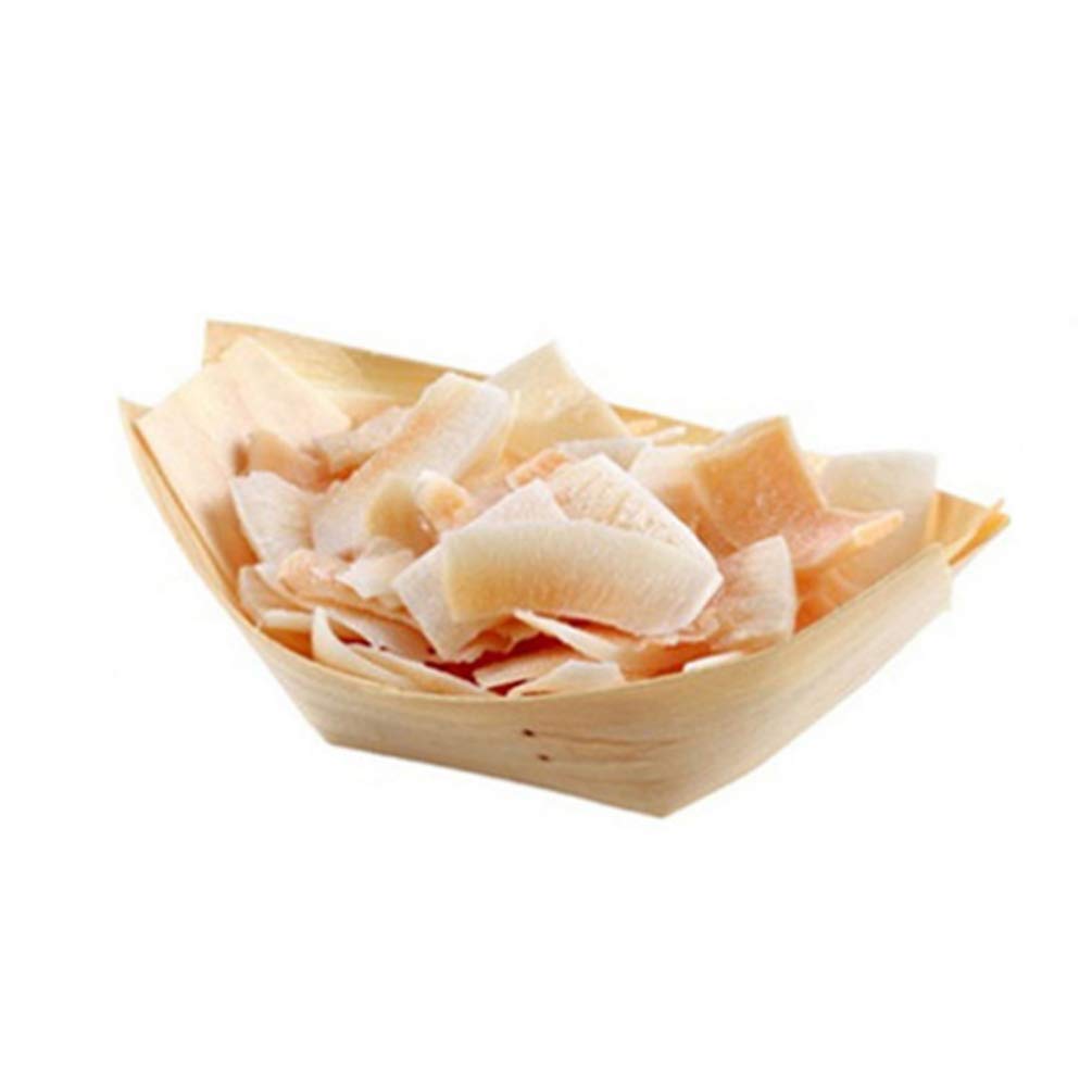 DOITOOL 100pcs Wooden Snack Trays - Natural Boat-Shaped Serving Platters for Appetizers, Nibbles & Party Food - Perfect for Weddings, BBQs, Picnics & Catering Events