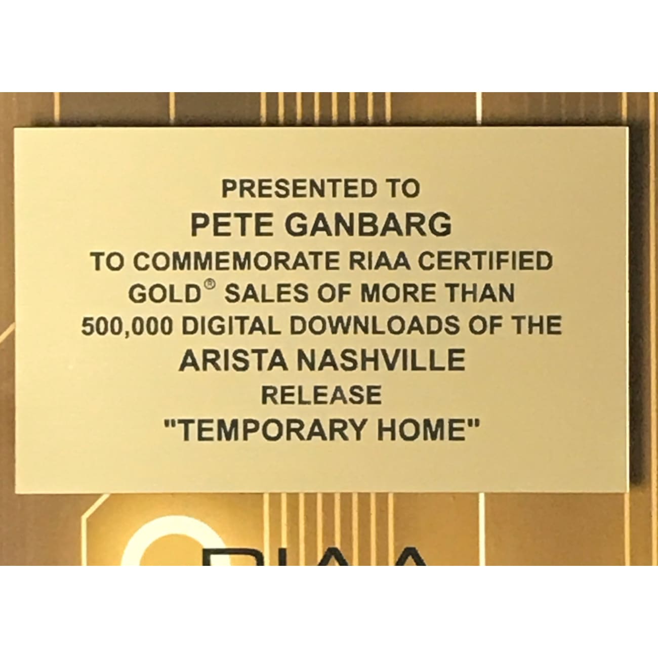 Carrie Underwood Temporary Home RIAA Digital Single Award - Country Music Download for Fans & Collectors | Perfect for Playlists, Gifts & Special Occasions