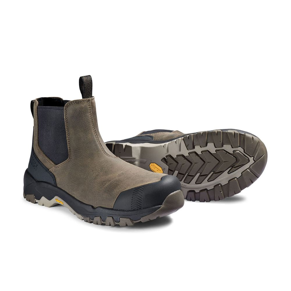 Kodiak Quest Bound Men's 6 Inch Chelsea Composite Toe Work Boots - Waterproof, Slip Resistant, Safety Shoes for Construction & Outdoor Work (Brown)