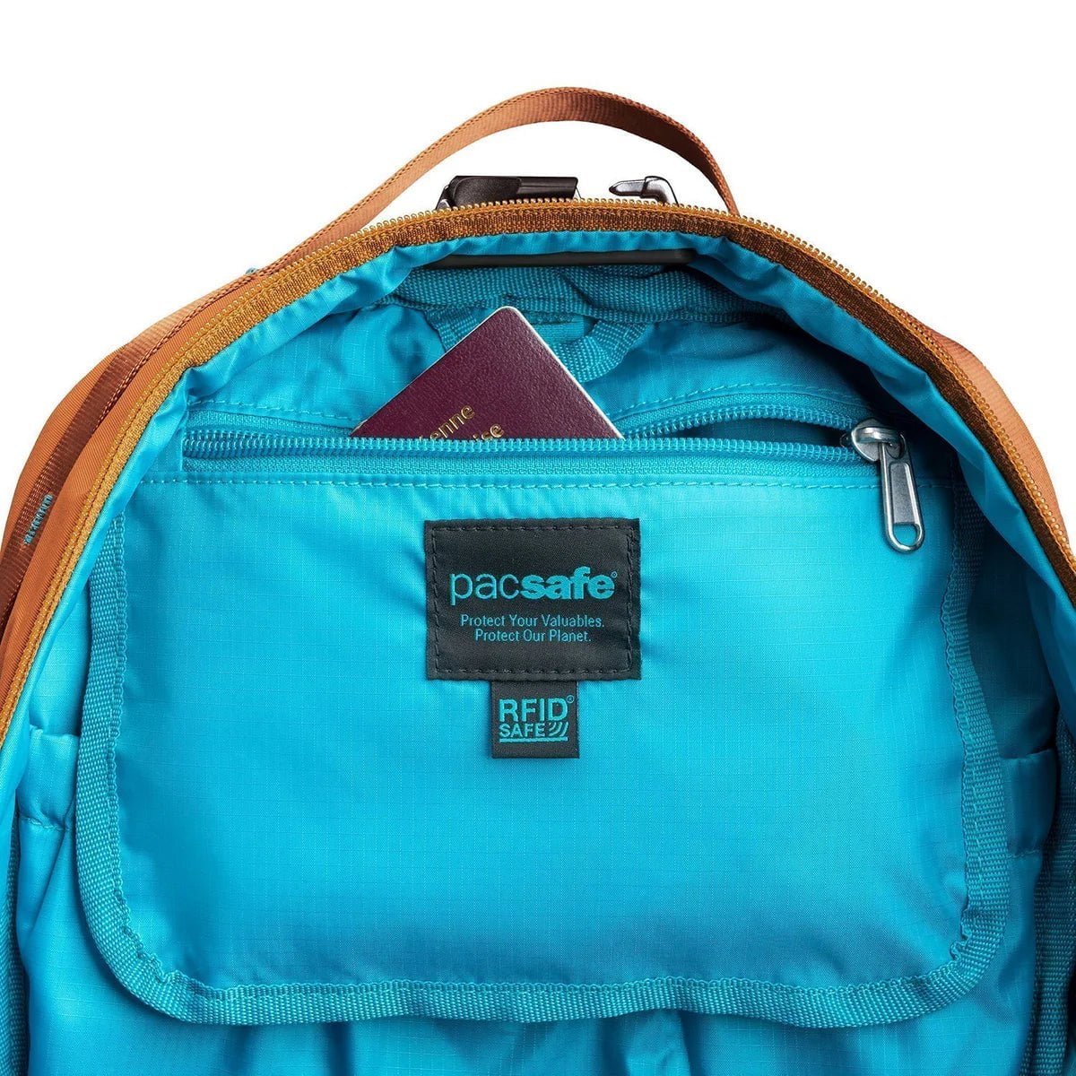 Pacsafe Eco 18L Anti-Theft Waterproof Travel Backpack for Commuting, Hiking & Airport Security - RFID Protection & Cut-Resistant Straps