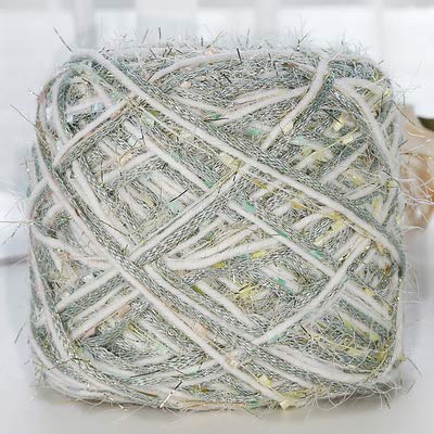 300g White Crystal Palace Yarn - Premium Crochet Handbag & Scarf Yarn, Sparkle Wool DIY Glitter Yarn for Winter Knitting Projects - Perfect for Handmade Bags, Scarves, and Cozy Winter Accessories