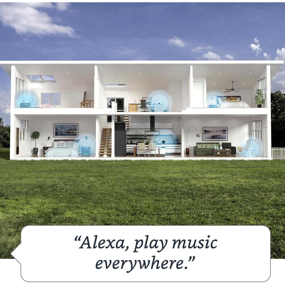 Amazon Echo (4th Generation) Smart Speaker with Alexa - Glacier White - Voice Control, Music Streaming, Smart Home Hub - Perfect for Kitchen, Living Room & Bedroom