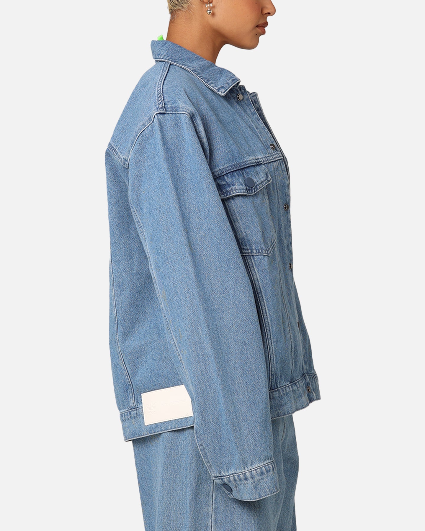 Adidas X KSENIASCHNAIDER Women's Light Denim 3 Stripes Jacket | Stylish Casual Outerwear for Streetwear & Everyday Fashion