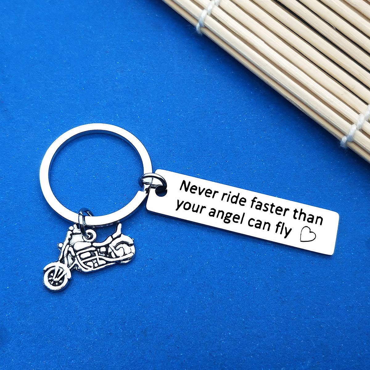 Motorcycle Couple Keychain Set - Ride Safe Handsome Because I Love You Keyring for Biker Boyfriend & Husband - Perfect Valentines Day, Christmas & Birthday Gift for Truckers - Romantic Couple Jewelry for Motorcycle Riders & Road Trips