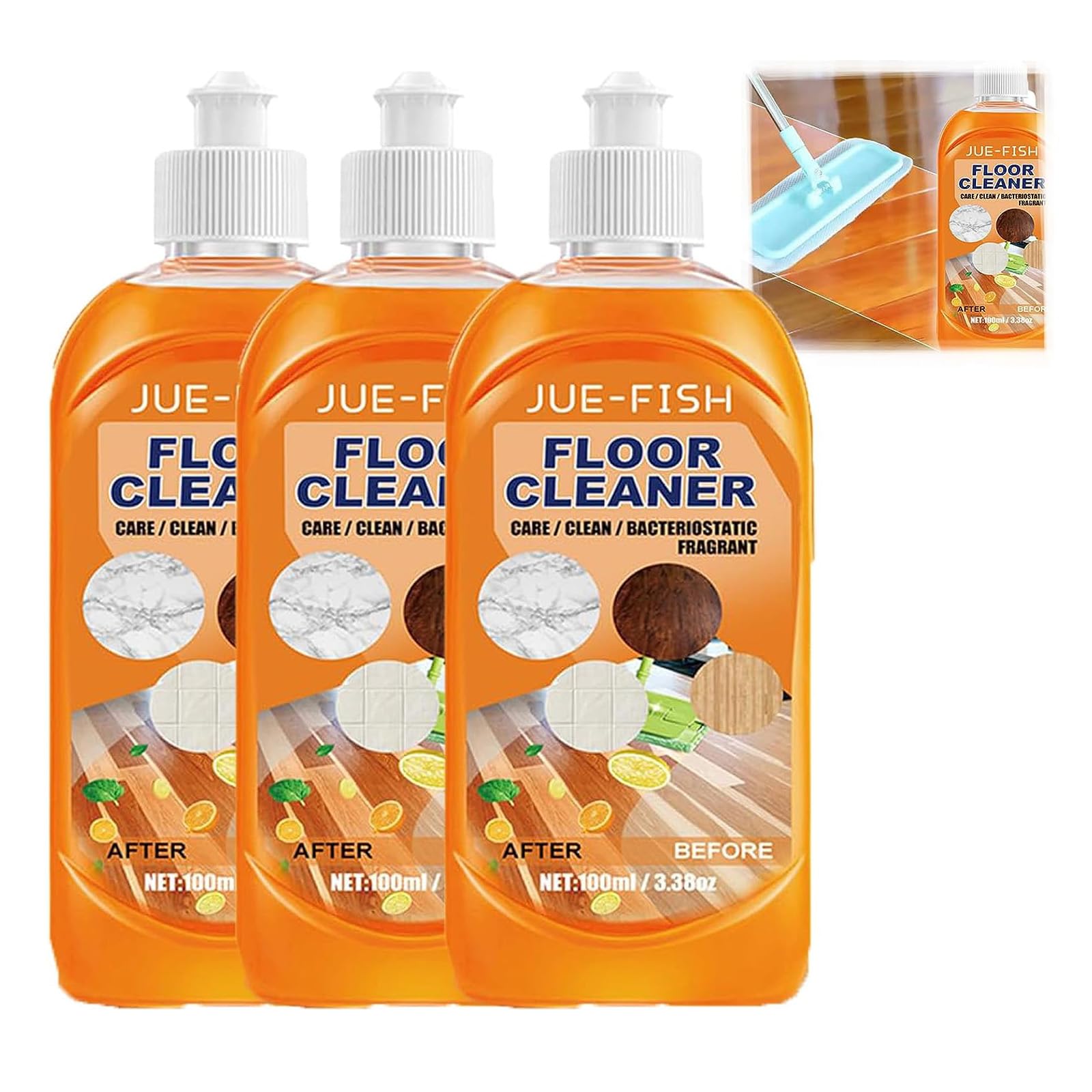 Powerful Floor Cleaner for Wood & Tile - Multipurpose Concentrate (3-Pack) - Home & Office Use