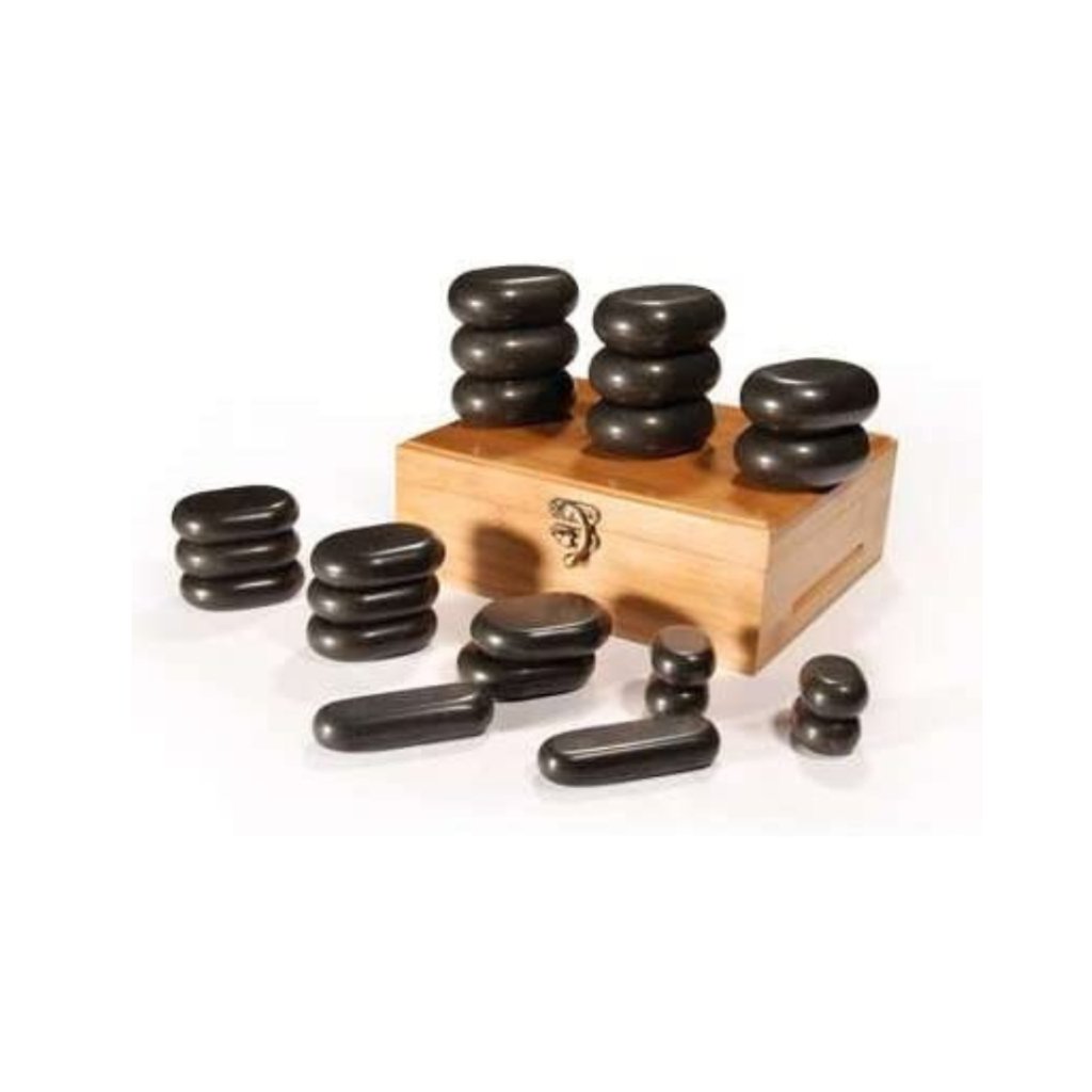 22PC Mini Body Massage Stone Set for Relaxation & Pain Relief - Hot/Cold Therapy Stones for Spa, Home Use, and Professional Massage Treatments