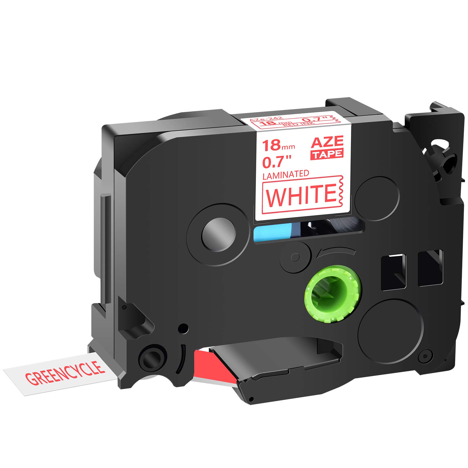 GREENCYCLE Compatible Brother TZe-242/TZ-242/AZE Label Cartridge - 18mm (0.7 Inch) Red on White Laminated Label Tape - 80 Pack - Works with PTD400, PTD450, PTD600, PTP700, PTP710BT Printers - Perfect for Office Labeling, Shipping & Organization