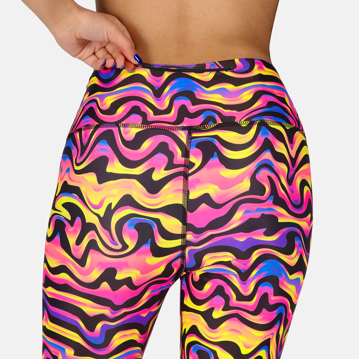 Coral Waves High Waist Yoga Leggings for Women - Comfortable Workout Pants for Running, Gym & Lounge Wear