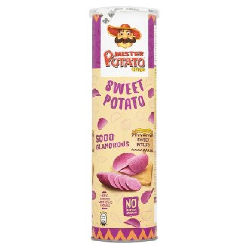 Delicious Mister Potato Sweet Potato Crisps - Crunchy Snack in 1 Can - Perfect for Parties, Picnics & On-the-Go Snacking