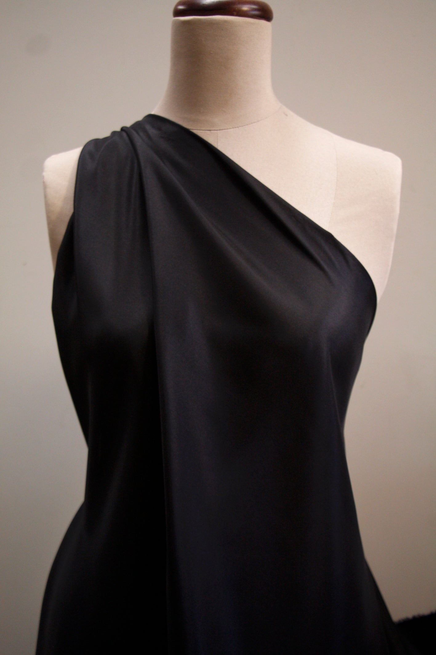 Premium Black Silk Habutai Fabric - 55