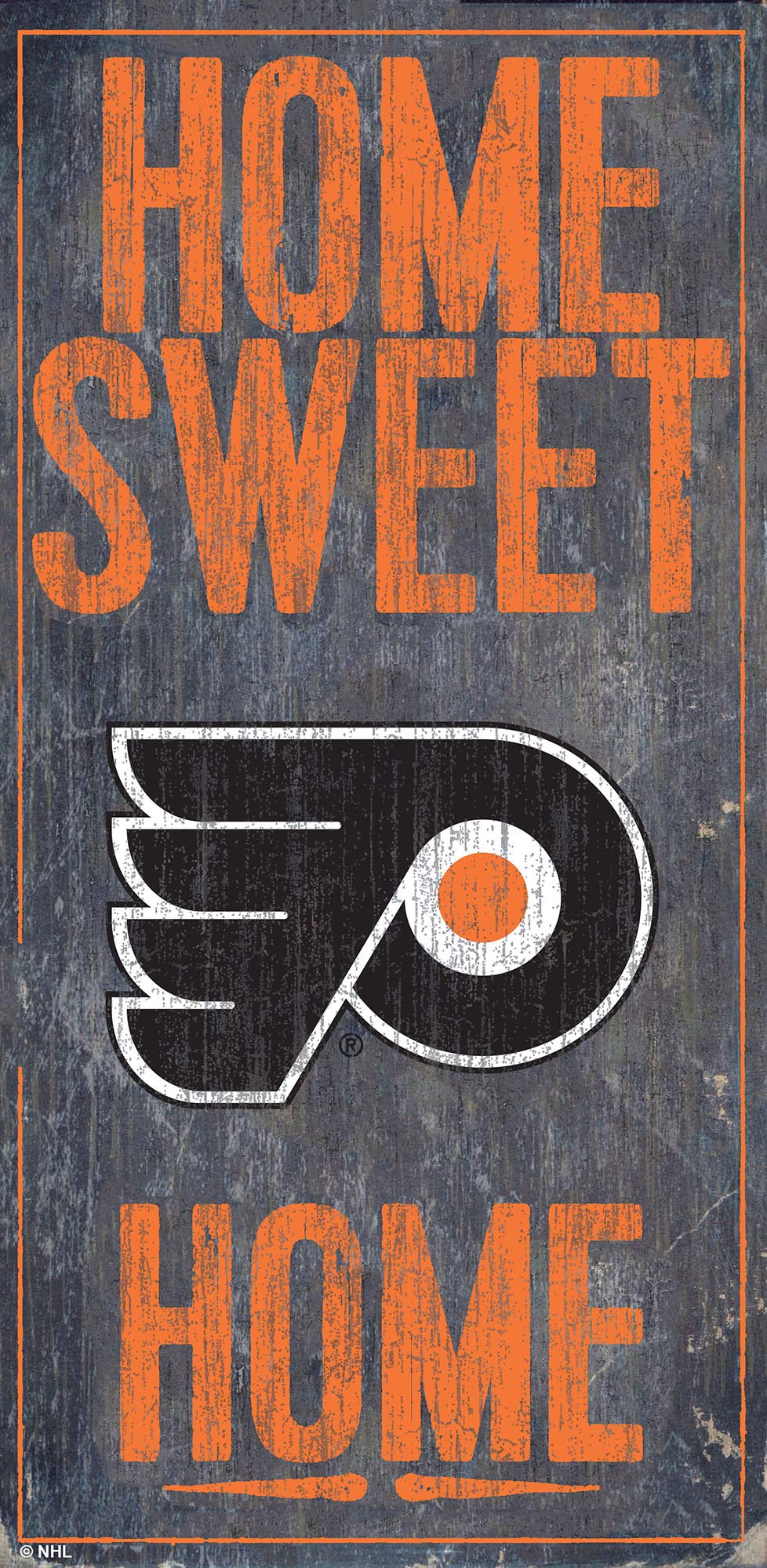 Philadelphia Flyers NHL Team Color Home Sweet Home Sign 6x12 Inches - Perfect for Fan Cave, Game Room & Sports Decor