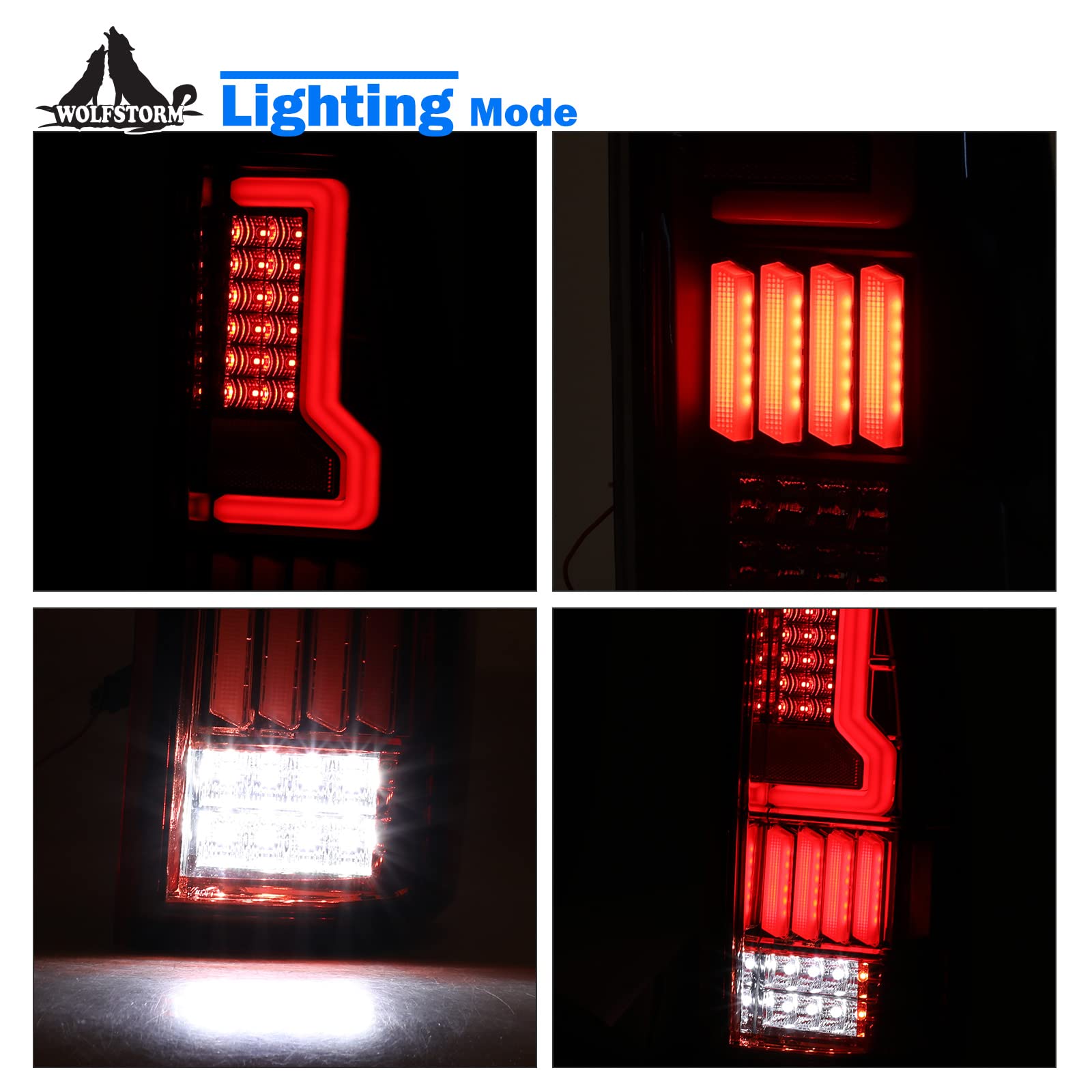 WOLFSTORM LED Tail Lights for 1999-2006 Chevy Silverado & 1999-2002 GMC Sierra - Red Lens (1 Pair) - Not Compatible with Barn Door/Stepside Models - Upgrade Your Truck Lighting for Night Driving & Enhanced Safety
