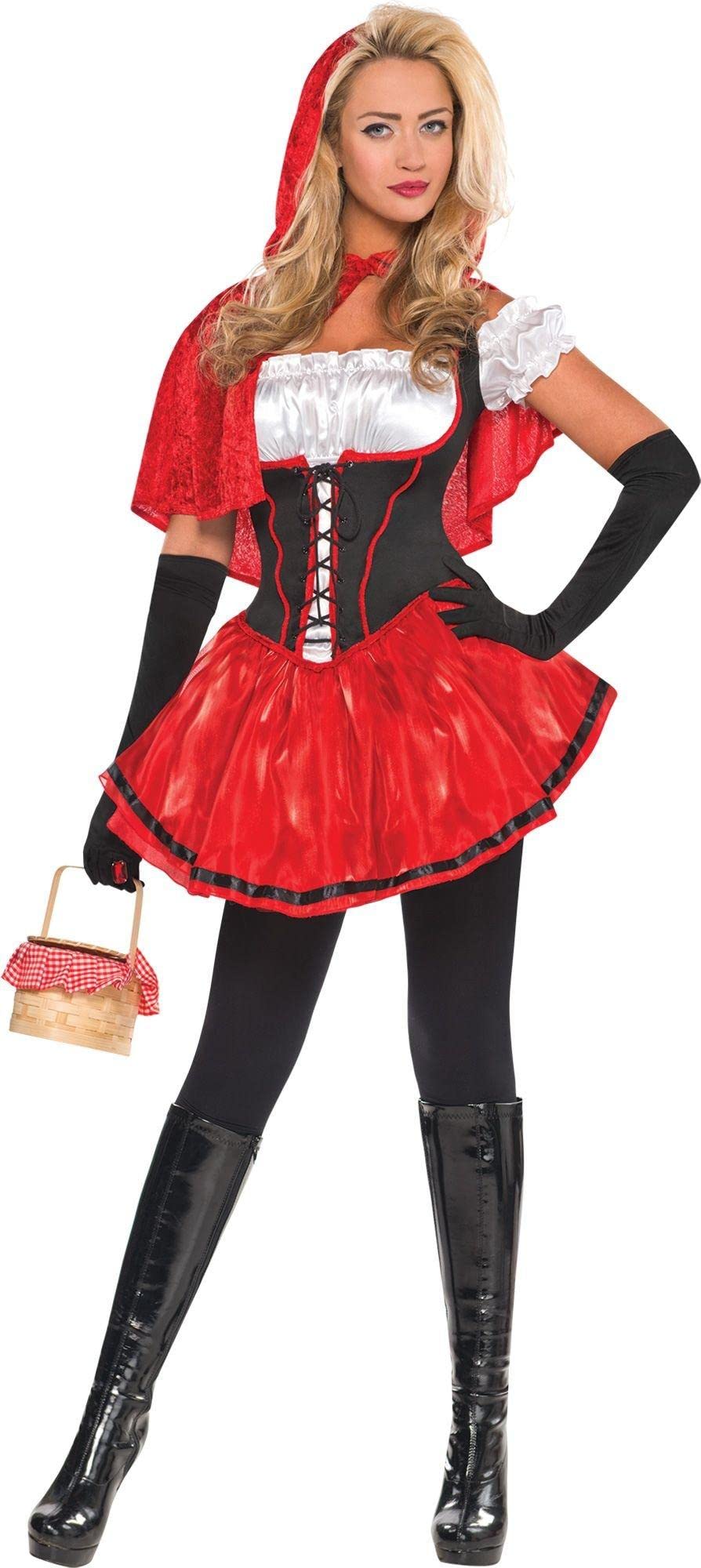 Red Riding Hood Costume for Adults - Medium Size 6-8 - Classic Red & Black Halloween Outfit - Perfect for Cosplay, Halloween Parties & Fairy Tale Themed Events