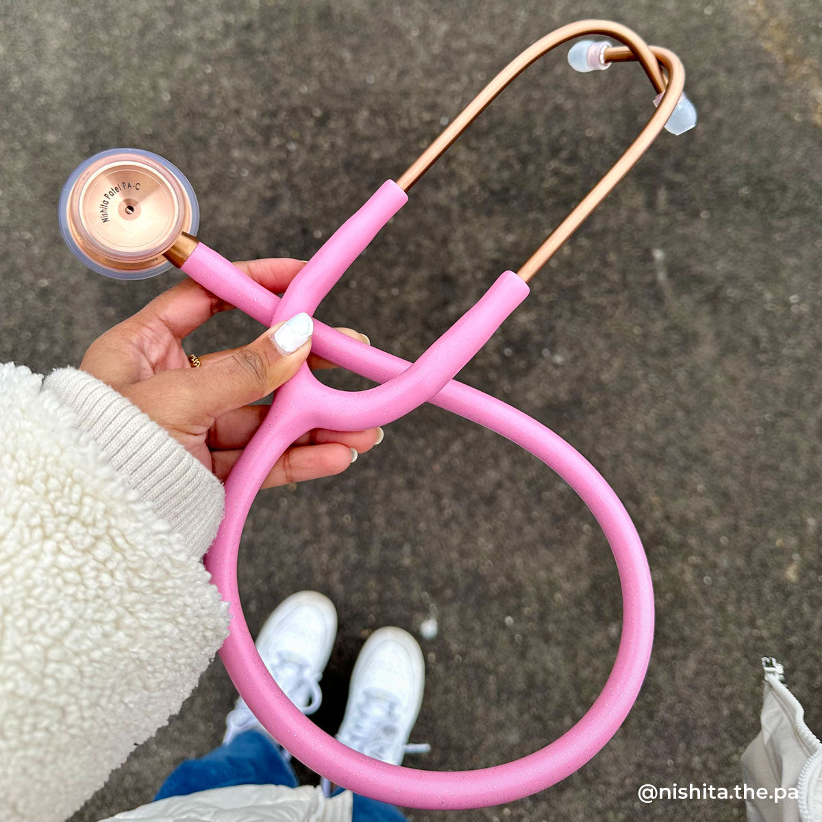 ProCardial® Titanium Cardiology Stethoscope - Light Pink Glitter & Rose Gold | Premium Medical Stethoscope for Doctors, Nurses, Students | Ideal for Cardiology, Pediatrics, and Clinical Use