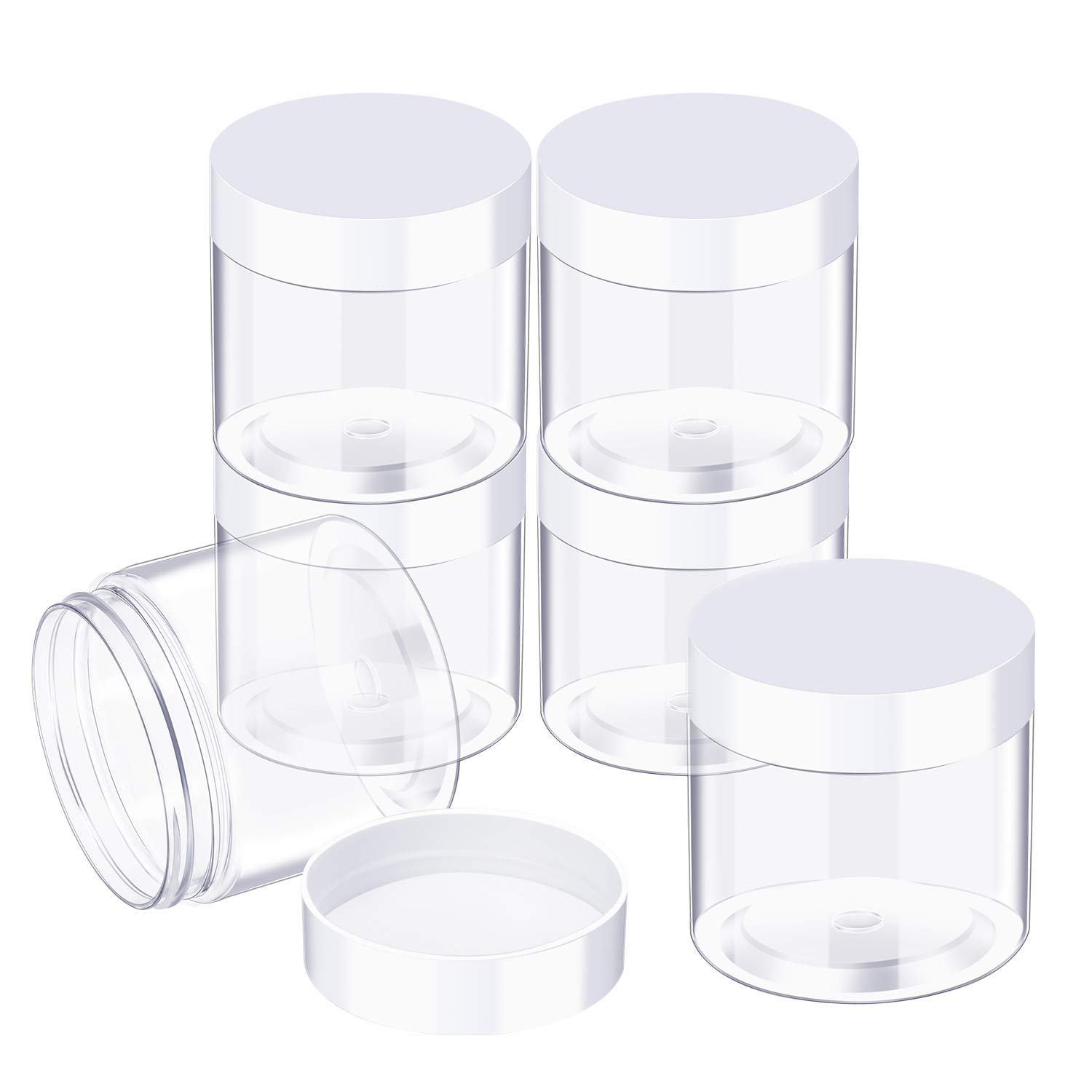 SATINIOR 36-Piece Clear Plastic Jars with Lids - 3 oz Airtight Round Containers for Cosmetic Storage, Travel Toiletries, Creams & Makeup | Leakproof Small Jars for Lotions, Ointments, DIY Projects & Craft Supplies (Transparent) - Perfect for Home, Salon & Travel Organization