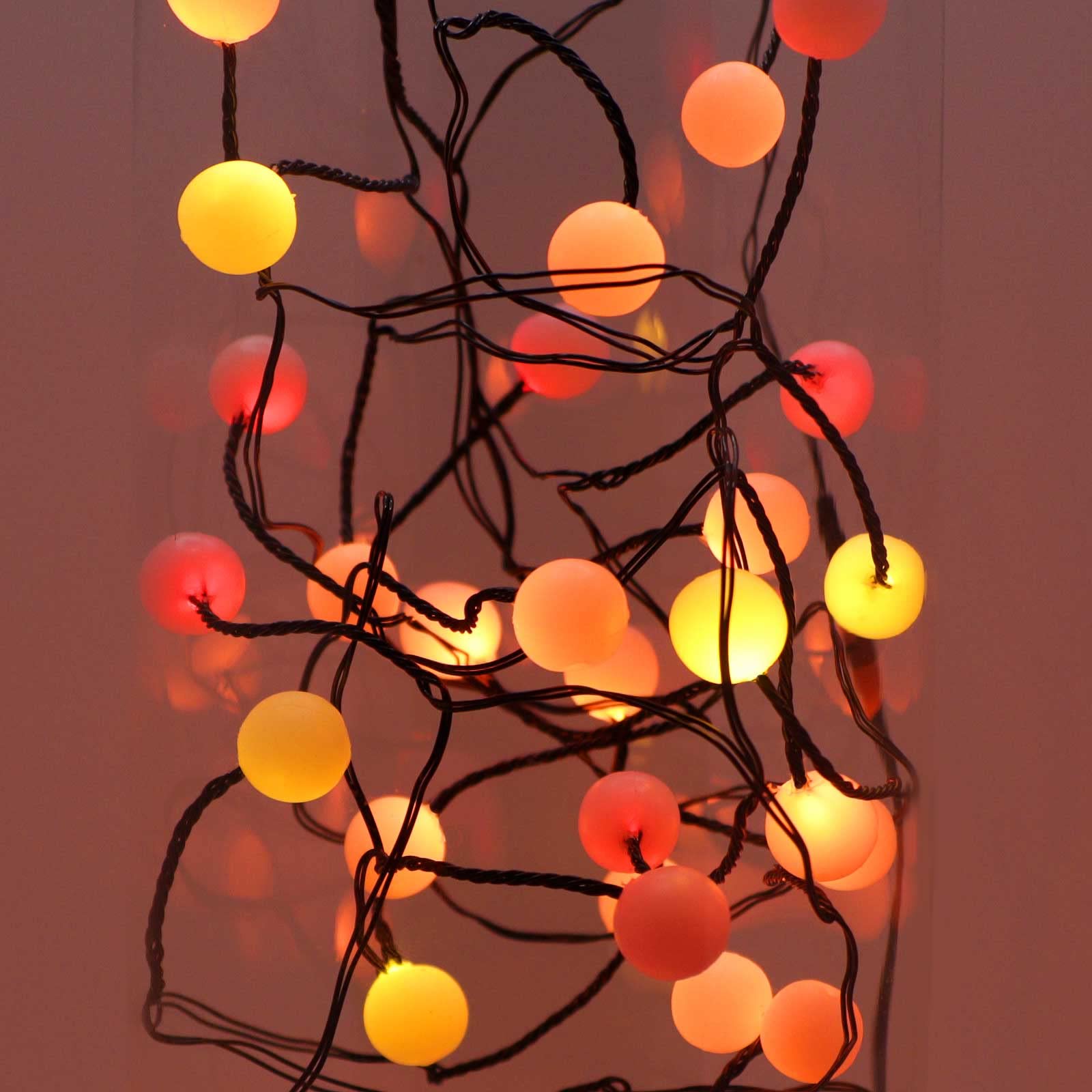 Berry Cluster Halloween Lights - Battery Powered Fairy String Lights with Timer for Indoor & Outdoor Decor (Red, Orange, Yellow) | Perfect for Halloween Party, Porch, Yard, and Home Decoration