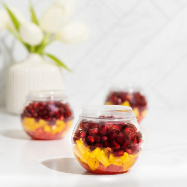 7 oz. Clear Plastic Mousse Cups with Lids - 8 Count Pack | Disposable Dessert Containers for Parfaits, Yogurt, Pudding & Party Catering