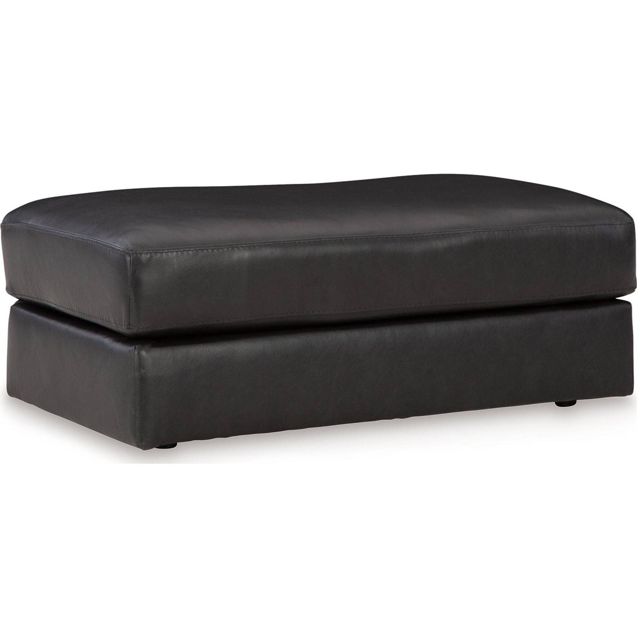 Amiata Ottoman Stool with Storage - Onyx Black Upholstered Footrest for Living Room, Bedroom & Office - Versatile Seating & Storage Solution