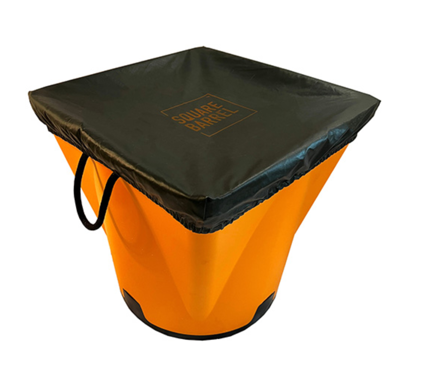 Square Barrel Cover - Heavy Duty Waterproof Lid for 55 Gallon Drums - Perfect for Outdoor Storage, Rain Protection, and Industrial Use