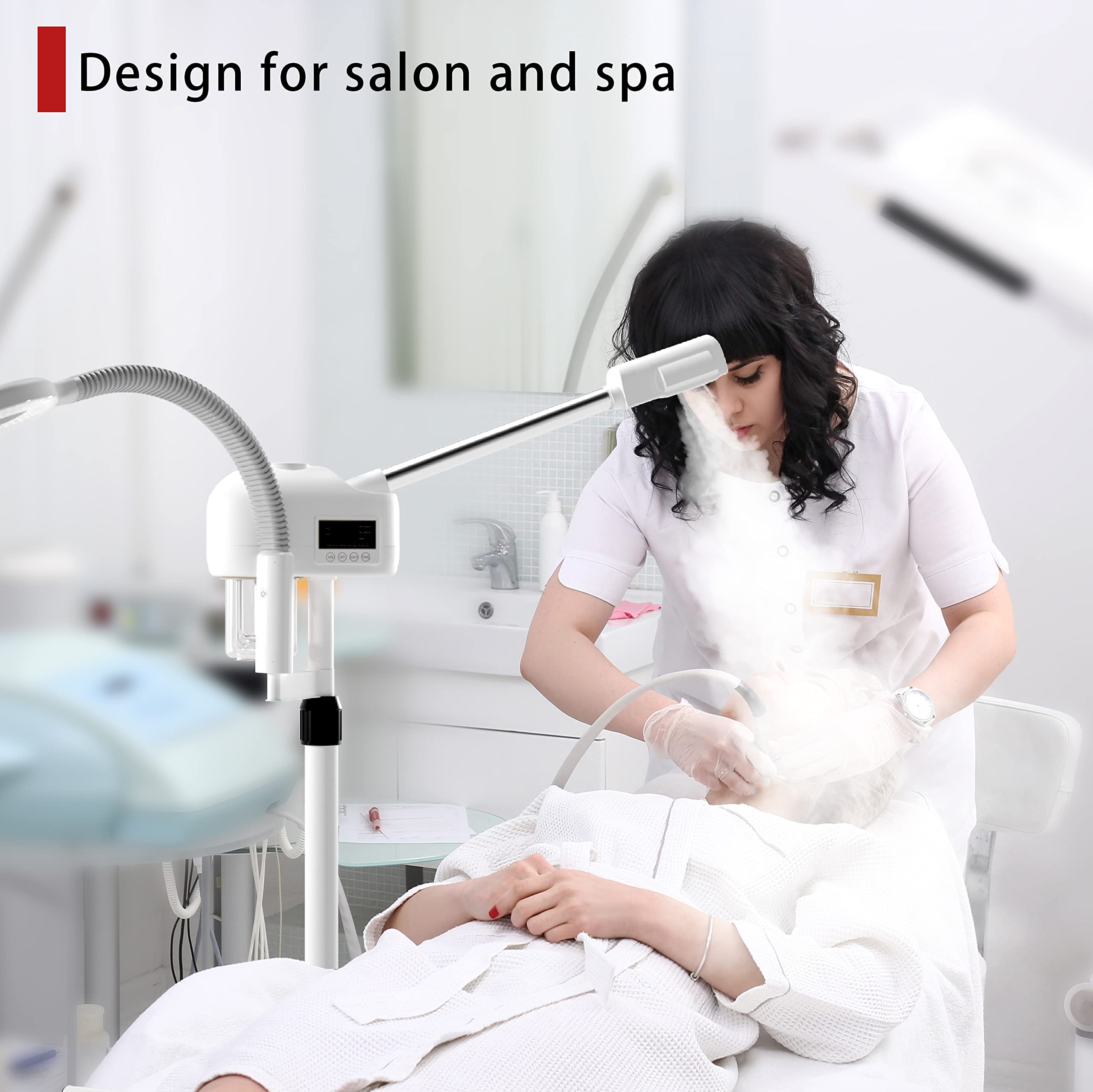 2-in-1 Facial Steamer with Magnifying Lamp - Professional Skin Care Vaporizer for Deep Cleansing & Hydration | Perfect for Spa, Salon & At-Home Beauty Routine