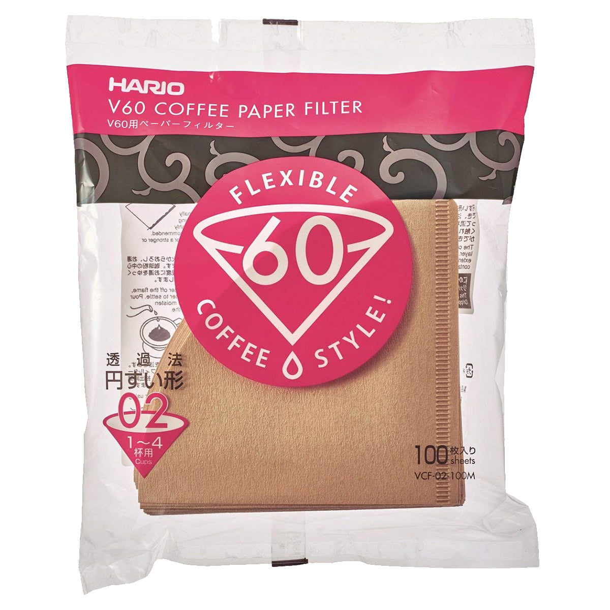 Hario V60 Size 02 Natural Paper Coffee Filters - 100 Count | Perfect for Pour Over Brewing, Drip Coffee & Specialty Coffee at Home