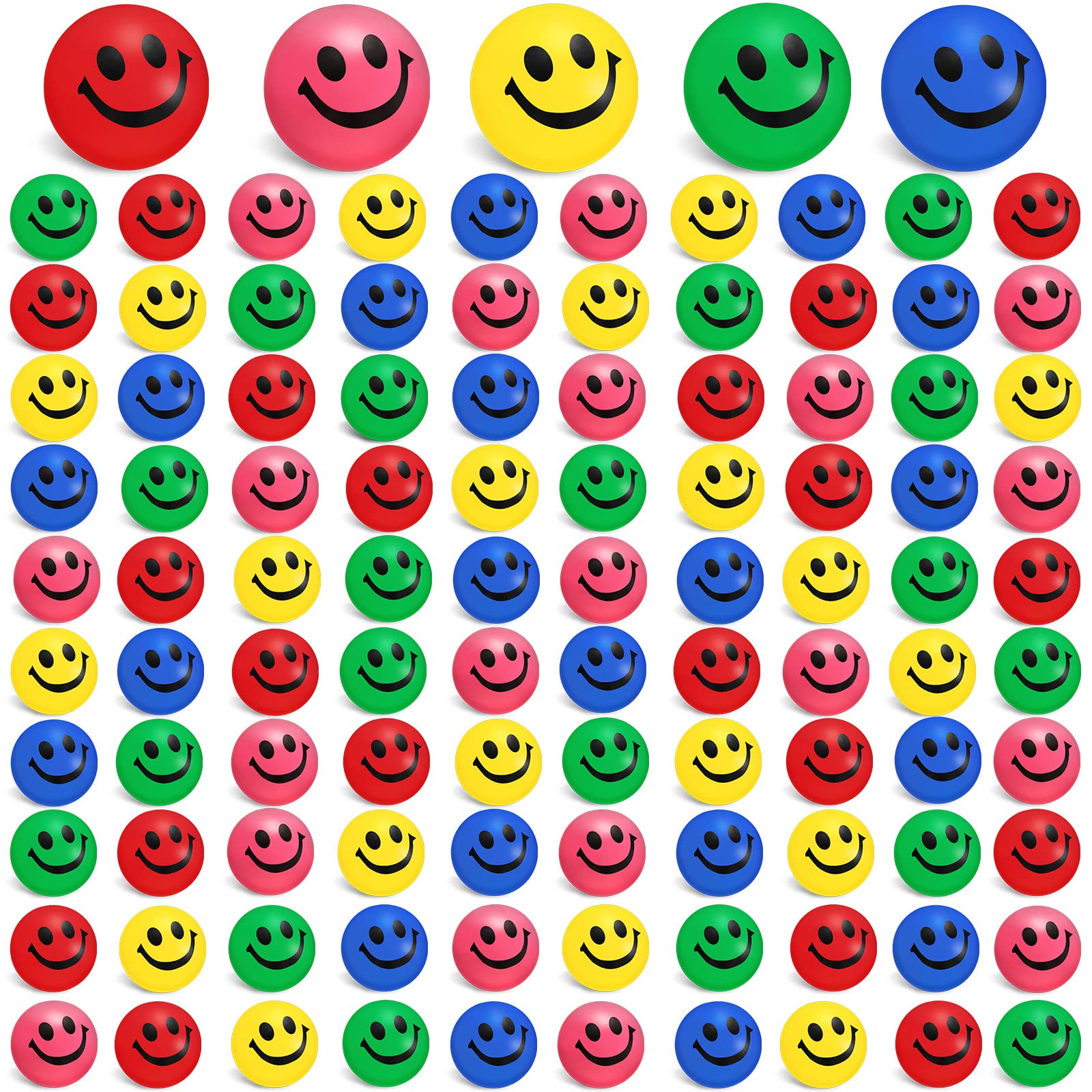160-Piece Smile Face Stress Balls Bulk Pack - Soft Foam Squeeze Toys for Kids & Adults - Relieve Stress, Anxiety & Autism - Colorful Happy Face Sensory Balls for Office, Classroom, Therapy & Home Use