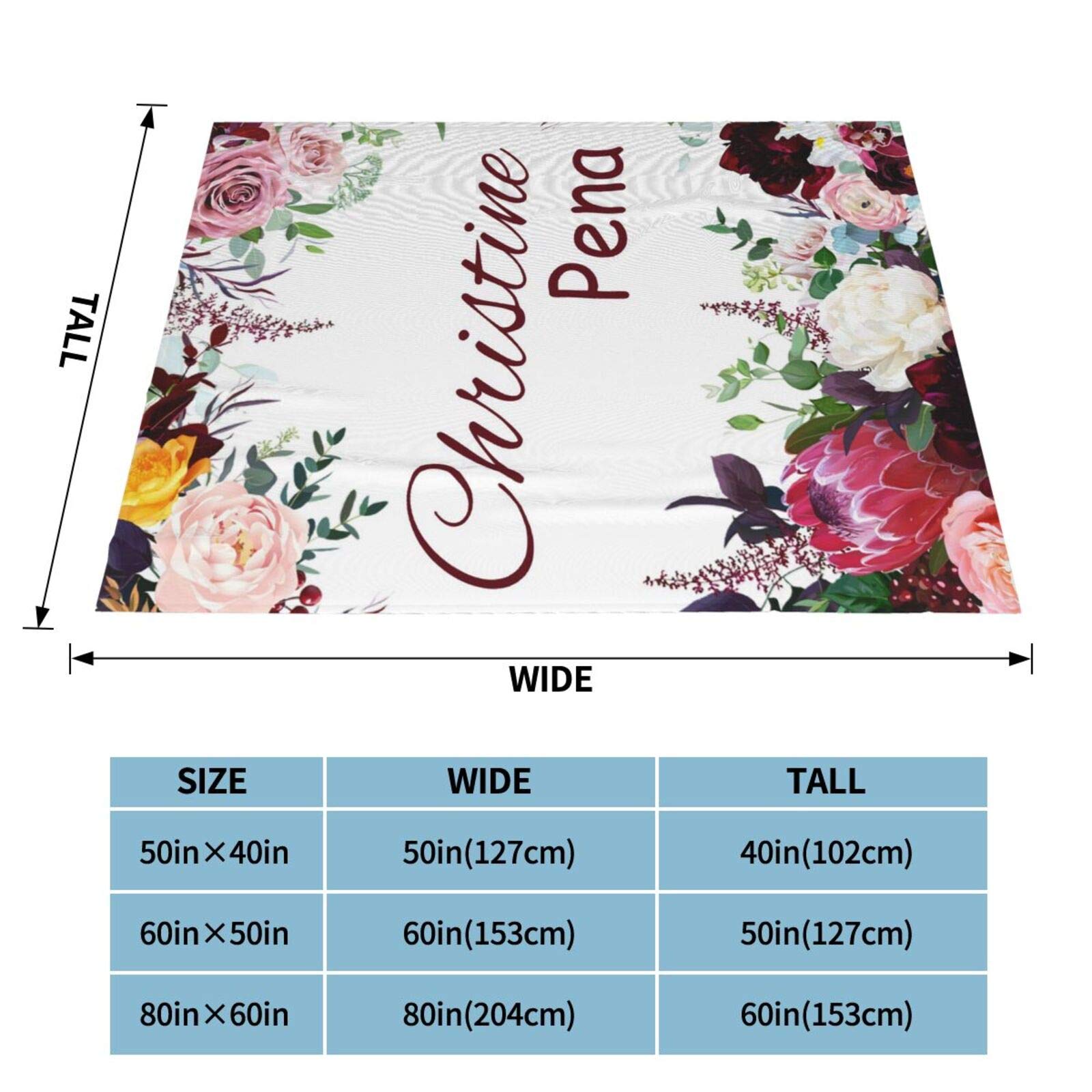 Personalized Baby Blanket with Name - Custom Floral Baby Blanket for Newborns, Infants & Toddlers | Perfect for Nursery, Baby Shower Gifts & Photo Props