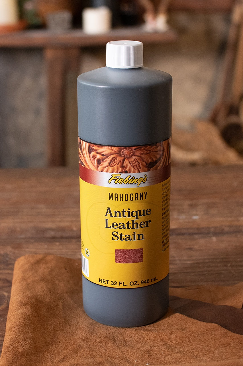 Fiebing's Antique Leather Stain 946ml (32oz) - Mahogany Color for Leather Crafting, DIY Projects & Furniture Restoration | Perfect for Shoes, Bags & Upholstery