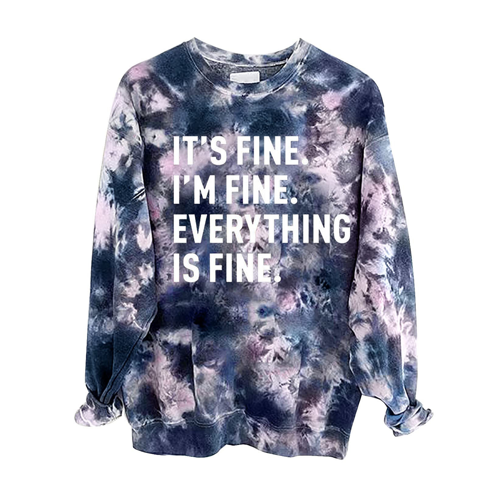 Women's Tie Dye Cropped Hoodie - Loose Fit Casual Long Sleeve Sweatshirt with Round Neck | Trendy Streetwear for Fall, Gym, and Weekend Outings